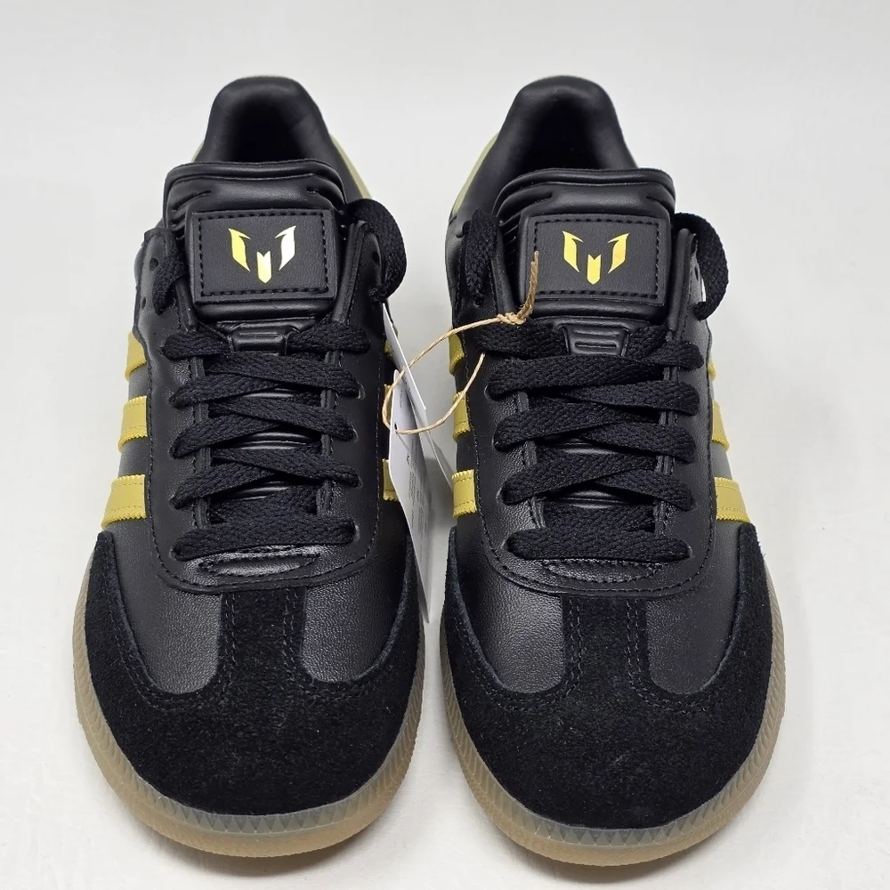 Adidas Samba Messi Boys Grade School Black Gold Metallic Gum JH5641 Size 5.5 New